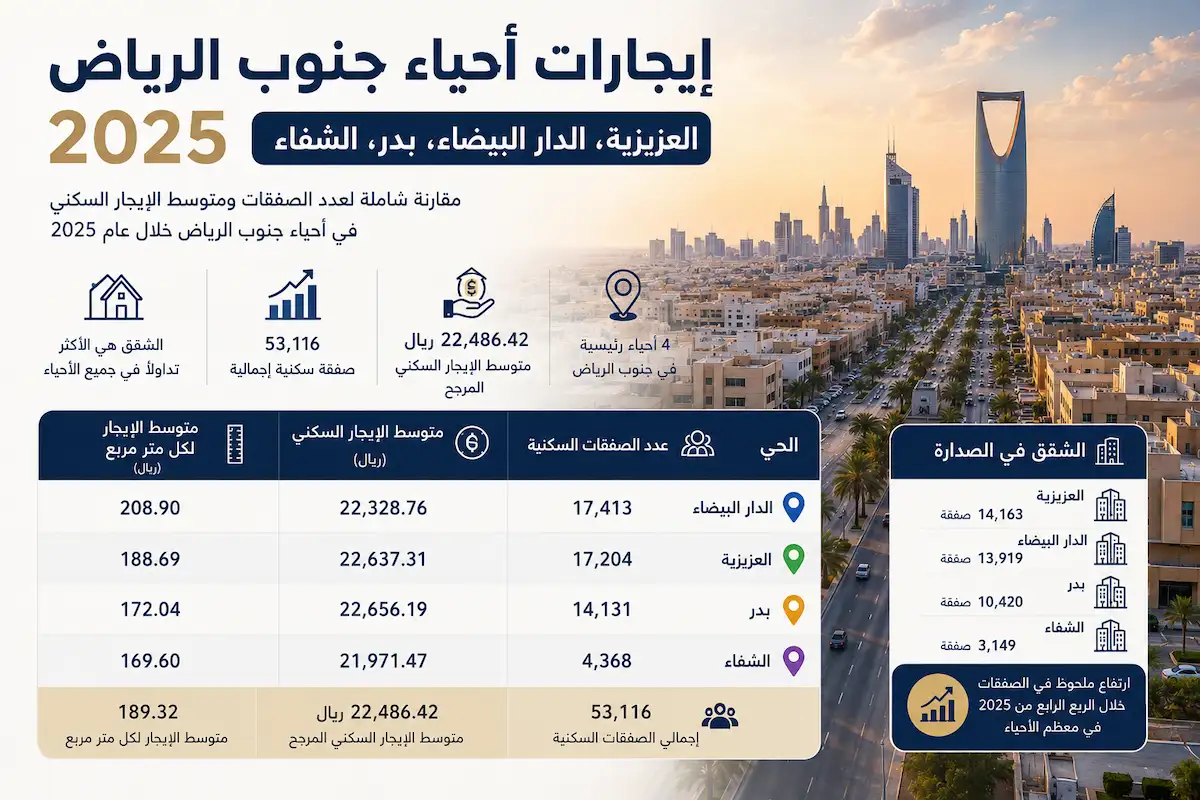 إيجارات أحياء جنوب الرياض